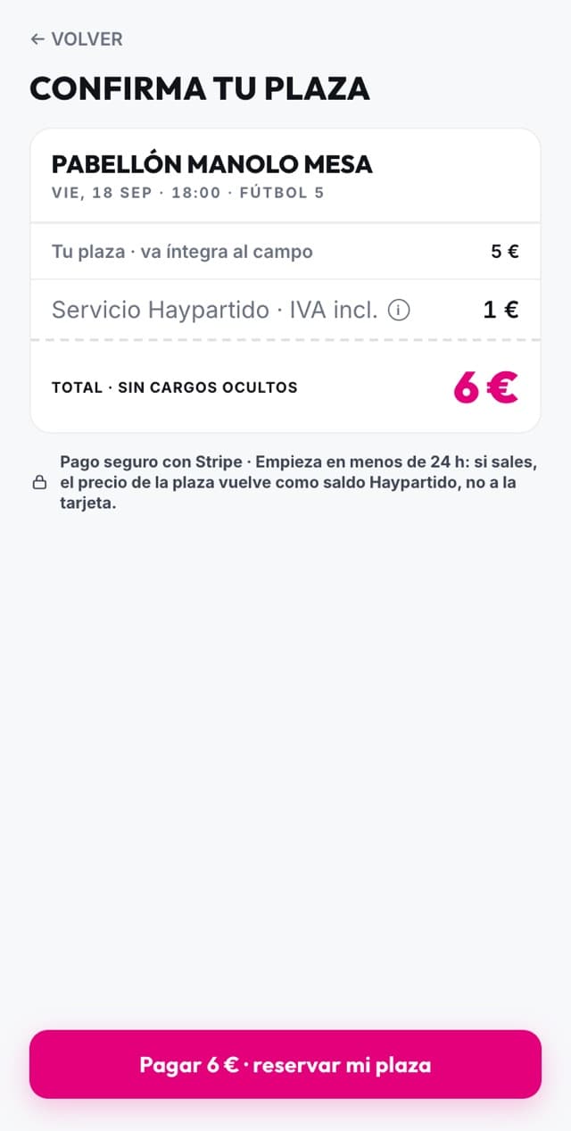 El ticket antes de pagar