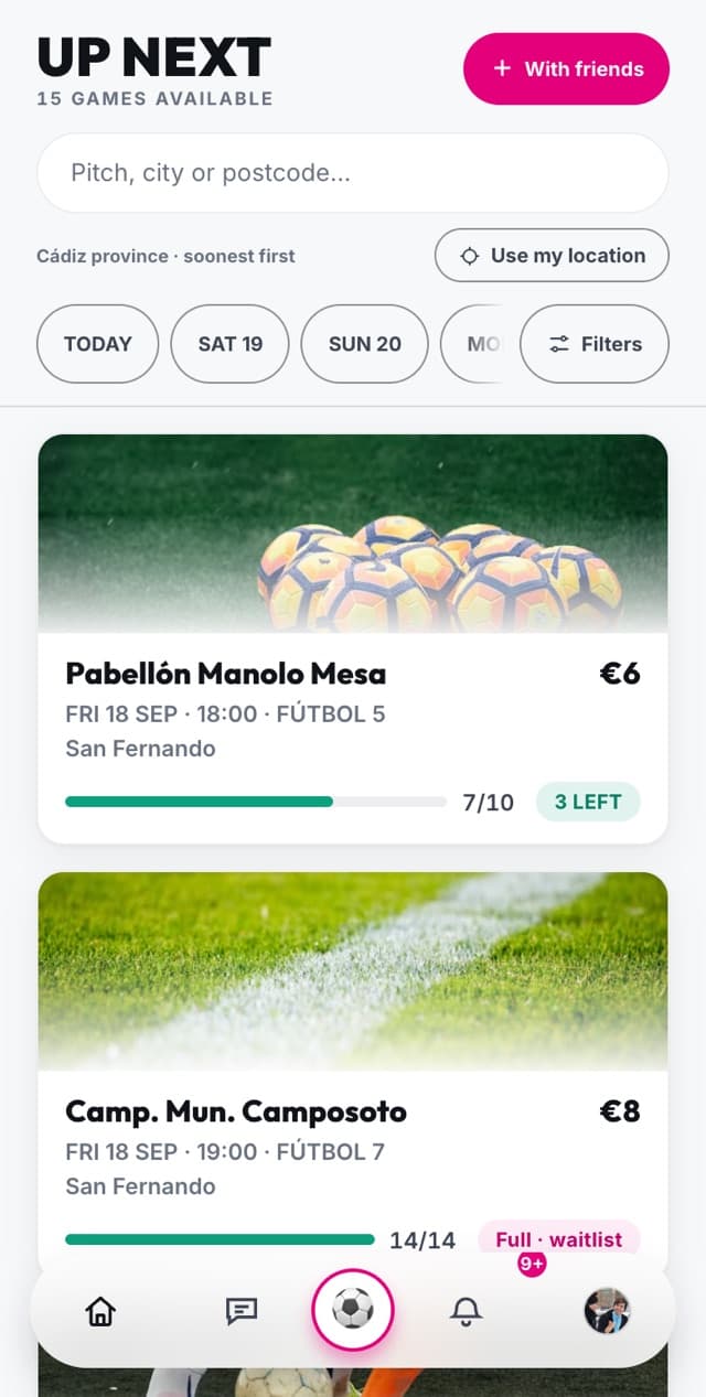 Discover: the games near you