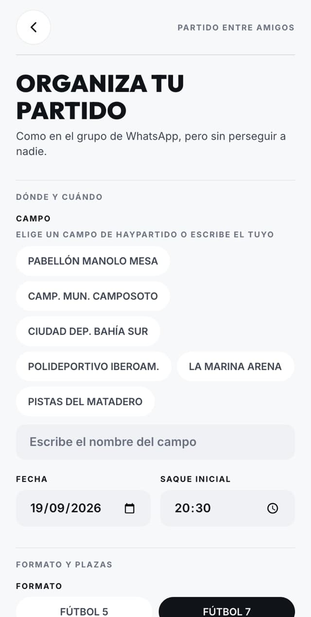 Monta tu partido: la pista, escrita a mano