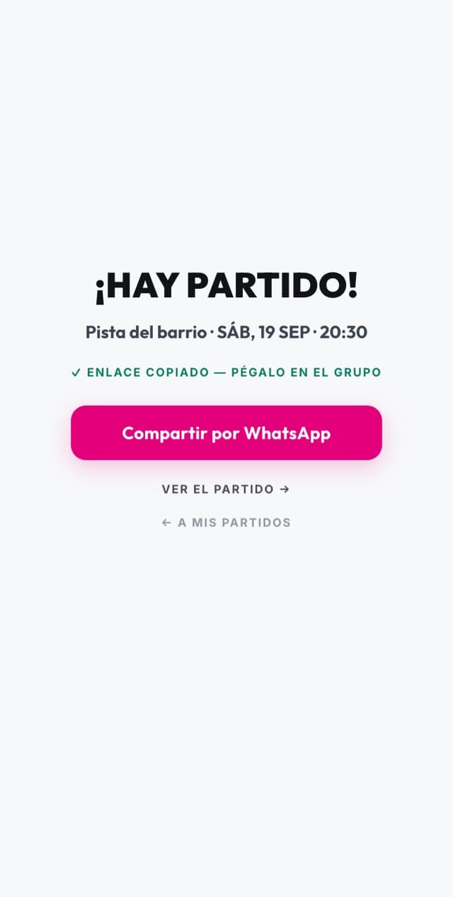 La app: el partido montado y listo para mandar al grupo
