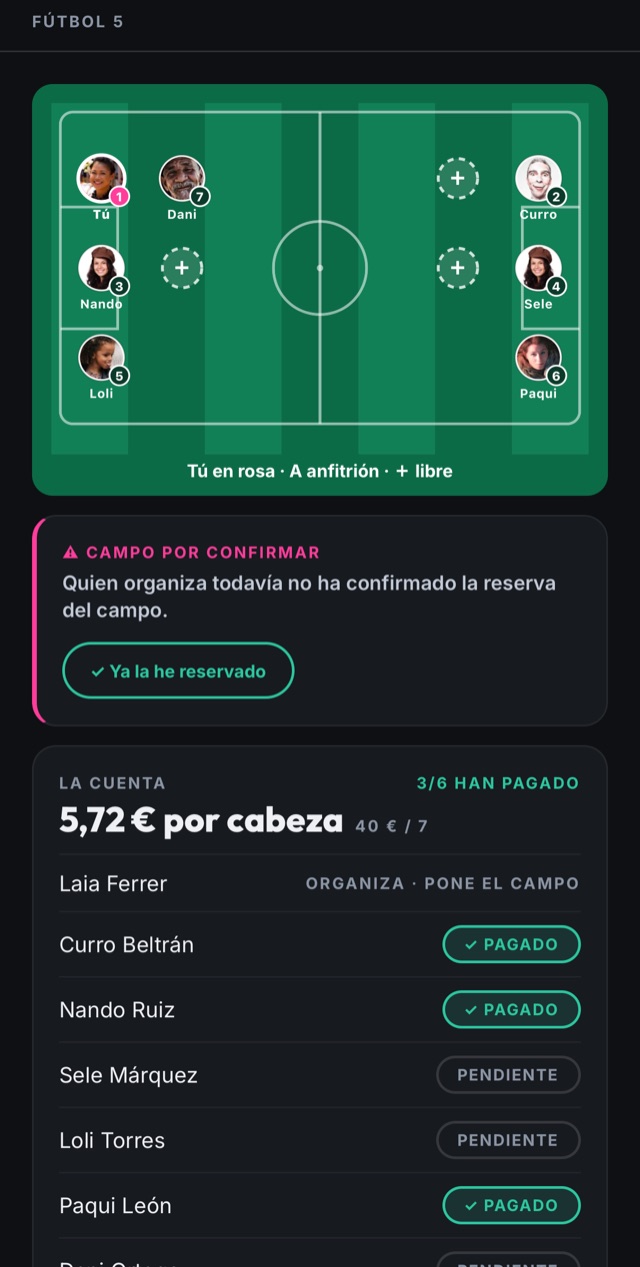 Reparto de gastos con quién ha pagado y quién no